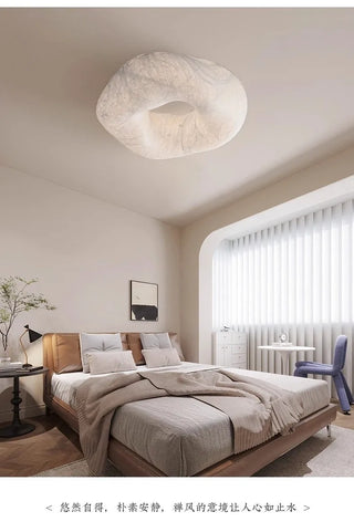 Handmade Silk Ceiling Lamp – Modern LED Recessed Dimmable Light Fixture