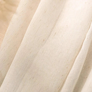 linen sheer curtain luxury linen airy drapery pull pleated tape top view
