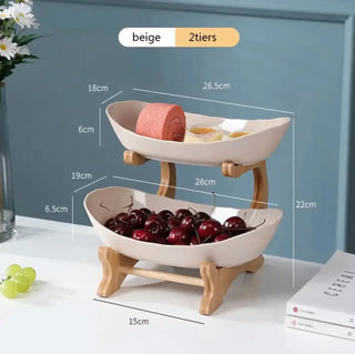 Modern wood fruit platter