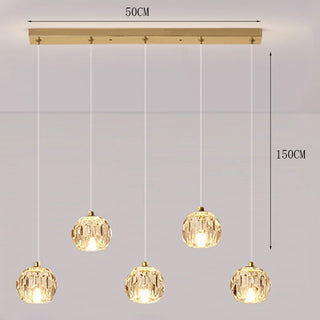 Modern Crystal Pendant Light – Elegant LED Ceiling Lamp for Living Room Illumination