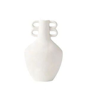 minimalist ceramic vase handcrafted scandinavian porcelain amphoras white decor close-up