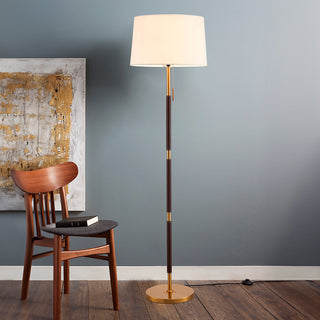 Minimalist postmodern floor lamp wide — fabric warm