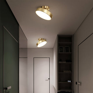 Semi-flush copper ceiling light, modern LED acrylic shade
