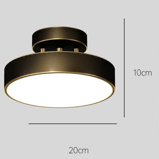 Copper ceiling light with acrylic diffuser, modern semi-flush