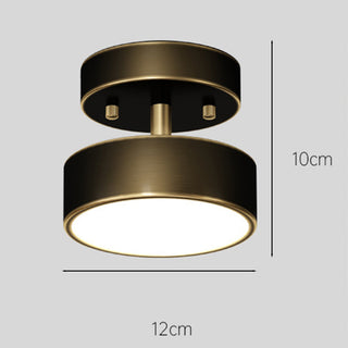 LED copper ceiling fixture, modern acrylic shade semi-flush