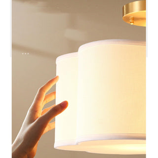 White Flower Ceiling Light - Semi Flush Mount Bedroom Fixture with E27 Bulb