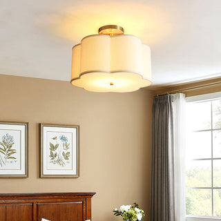 E27 white flower ceiling lamp – semi-flush bedroom