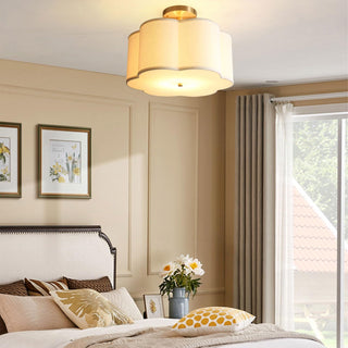 Flower ceiling fixture white semi-flush – E27 bedroom