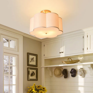 Flower semi-flush ceiling lamp white – E27 bedroom
