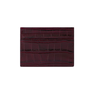 red leather card holder haven slim italian crocodile pattern wallet men display view