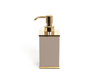 modern square bathroom set soap dispenser toothbrush holder chrome tray angle view