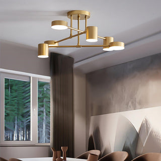 Gold circle black metal ceiling light, modern flush mount