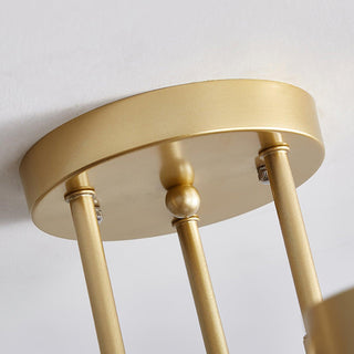 LED Ceiling Light - Metal Flush Mount Light with Gold & Black Circle Design