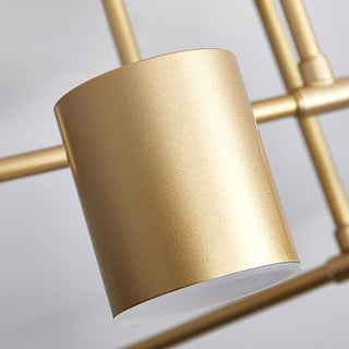 LED Ceiling Light - Metal Flush Mount Light with Gold & Black Circle Design