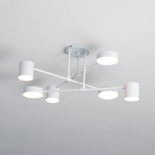 LED Ceiling Light - Metal Flush Mount Light with Gold & Black Circle Design