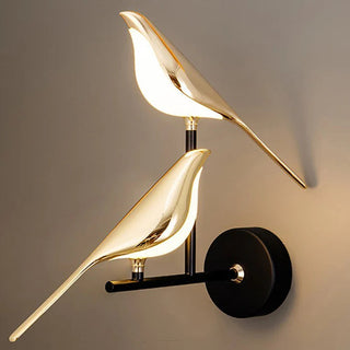 Golden bird acrylic LED modern wall sconce — hallway lamp