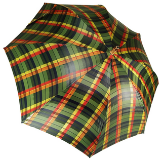 Italian men's luxury bamboo handle automatic wind resistant umbrella open
