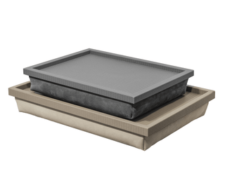 calfskin suede tray pinetti luxurious leather serving tray breakfast in bed close-up