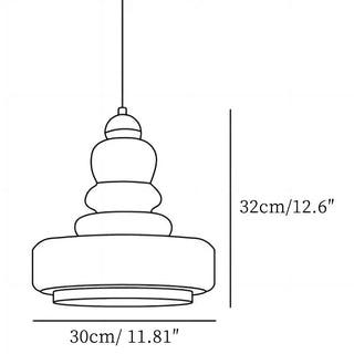 Modern milk glass gourd pendant — E27 hanging ceiling fixture