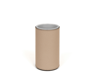 round waterproof leather toothbrush holder bathroom organizer front view