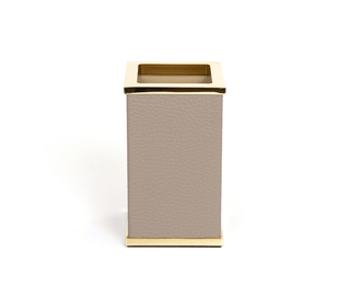 square chrome burnished brass toothbrush holder premium bathroom side view
