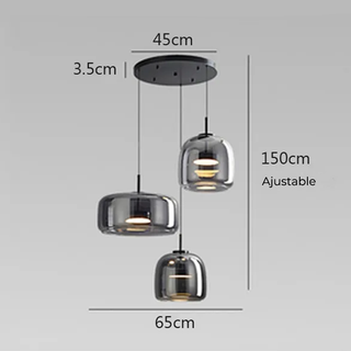 Gray Pendant Light – Modern LED Hanging Lamp With Adjustable Height