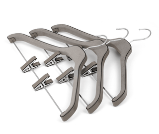 trouser hanger with clips adjustable leather microfiber classic design detail