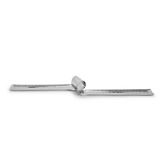 handmade serving tray rikan stainless steel center wave platter hammered finish front view