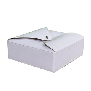 white leatherette office set tufted vegan leather desk organizer stainless steel accents set view