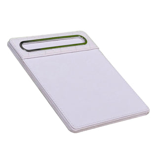 white leatherette office set tufted vegan leather desk organizer stainless steel accents product view