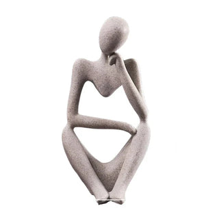 thinker sculpture nordic art handmade resin figurine home decor close-up