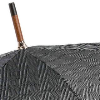 Bespoke gentleman leather handle water repellent handmade Italian umbrella open