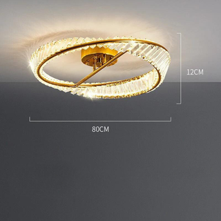 Designer Ceiling Light – Modern Crystal Ring Fixture with Gold Chandelier