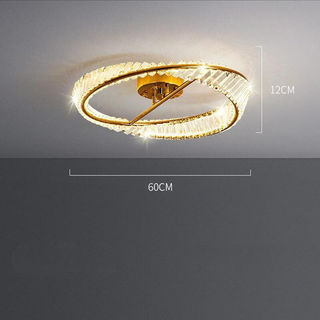 Designer Ceiling Light – Modern Crystal Ring Fixture with Gold Chandelier