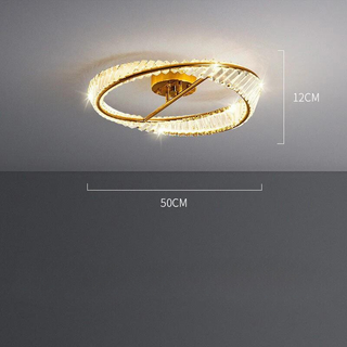 Designer Ceiling Light – Modern Crystal Ring Fixture with Gold Chandelier