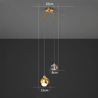 Pendant Light Nordic Design – Soft Ambiance Lighting with Golden Clip & Aluminium Globe