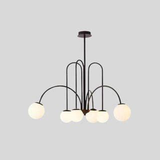 Modern Wrought Iron Chandelier | Italian Design Sculptural Lighting Fixture