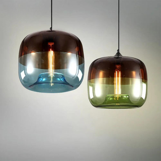 Pendant Lamp – Glass Pendant Light With E27 LED Bulbs & Warm Lighting Ambiance