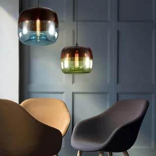 Pendant Lamp – Glass Pendant Light With E27 LED Bulbs & Warm Lighting Ambiance
