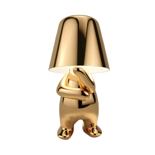 Resin golden table lamp — designer warm LED setting