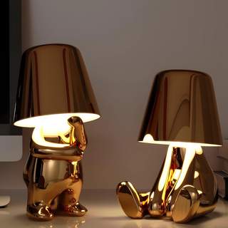 Designer golden warm lamp — resin LED fixture
