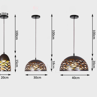 Adjustable Hanging Lamp – Mid Century Pendant With Metal Fixture & Vintage Style