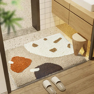 morocco soft plush TPR anti-slip bath mat angle view