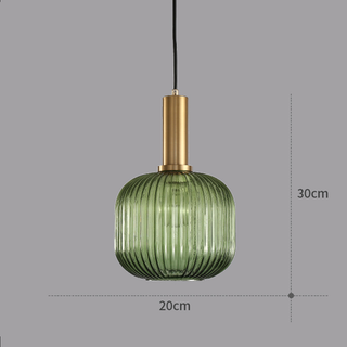 Colorful Suspension Light – Glass Pendant Lamp with Adjustable Height & Gold Base Canopy