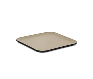 calfskin leather tray pinetti minimalist design square serving tray non-slip base front view