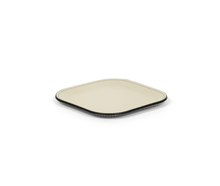 calfskin leather tray pinetti minimalist design square serving tray non-slip base close-up