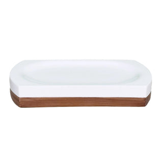 white resin 7-piece bathroom set durable hand-painted wood trim angle view