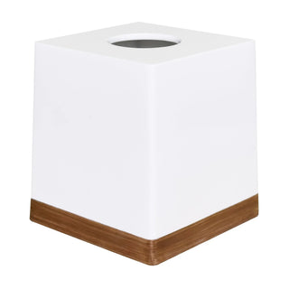 white resin 7-piece bathroom set durable hand-painted wood trim side view