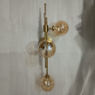 Vintage three head glass globe wall sconce — artistic