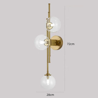 Vintage glass wall lamp three heads angle — artistic sconce